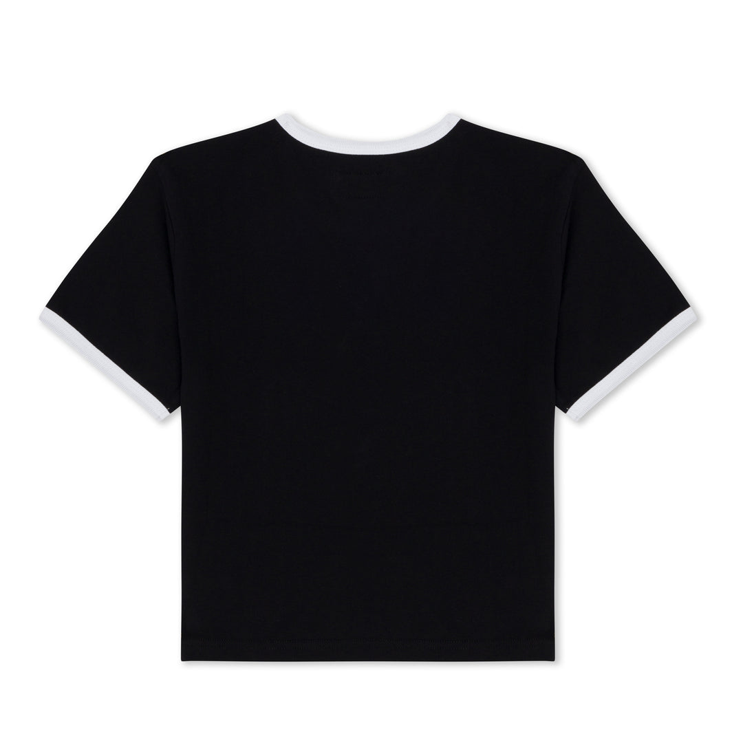 FUCKIN FUCK CROPPED RINGER TEE
(BLACK/WHITE)