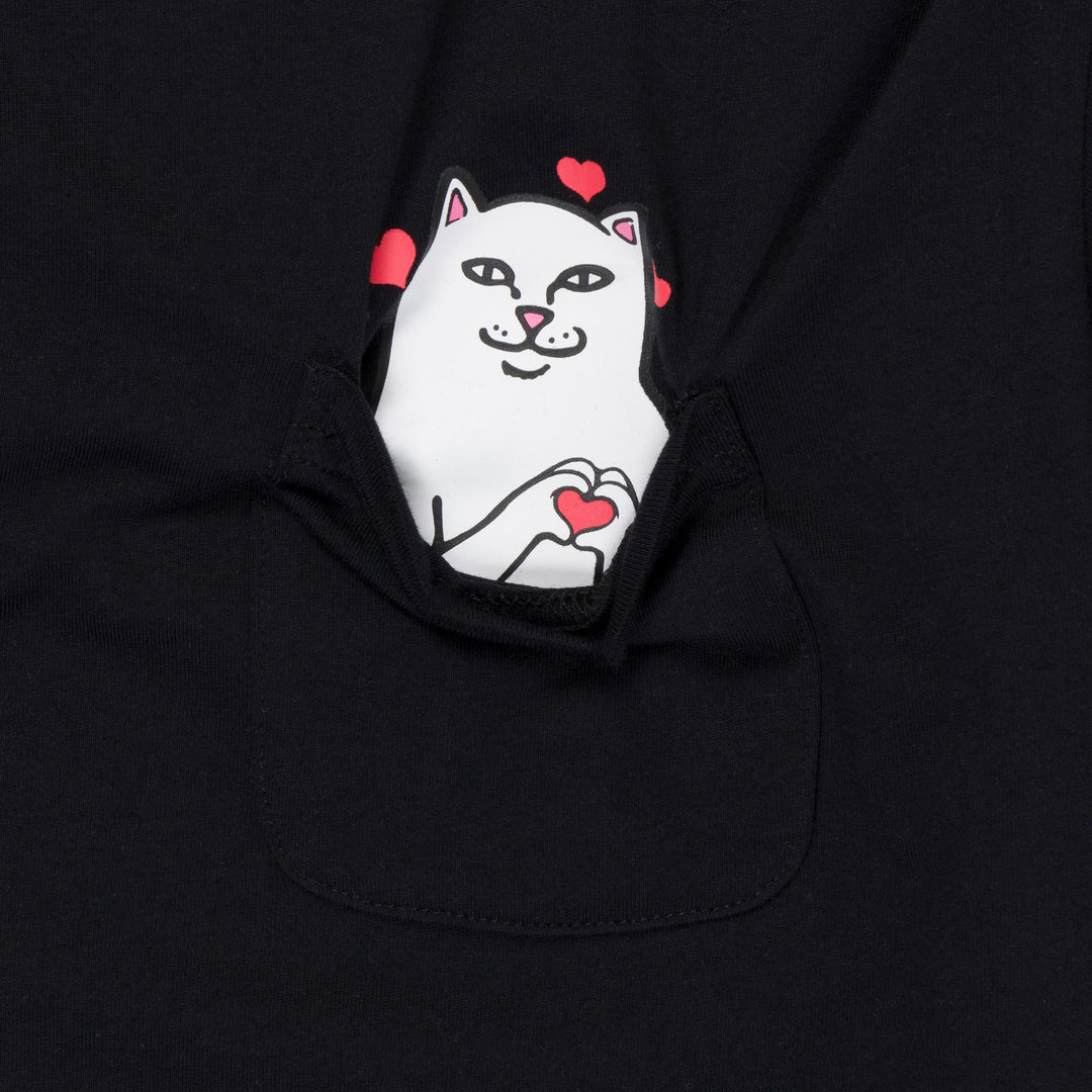 NERMAL LOVES CROPPED BABY POCKET
TEE (BLACK)