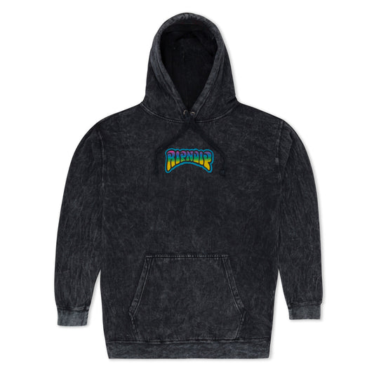 PSYCHEDELIC GARDEN HOODIE (BLACK MINERAL WASH)